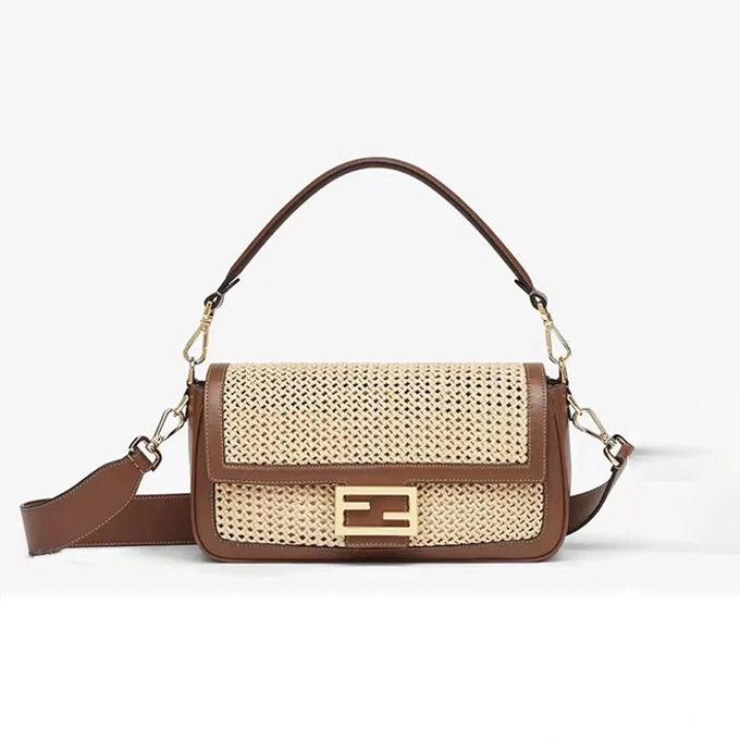 fendi baguette ff jacquard fabric shoulder bag